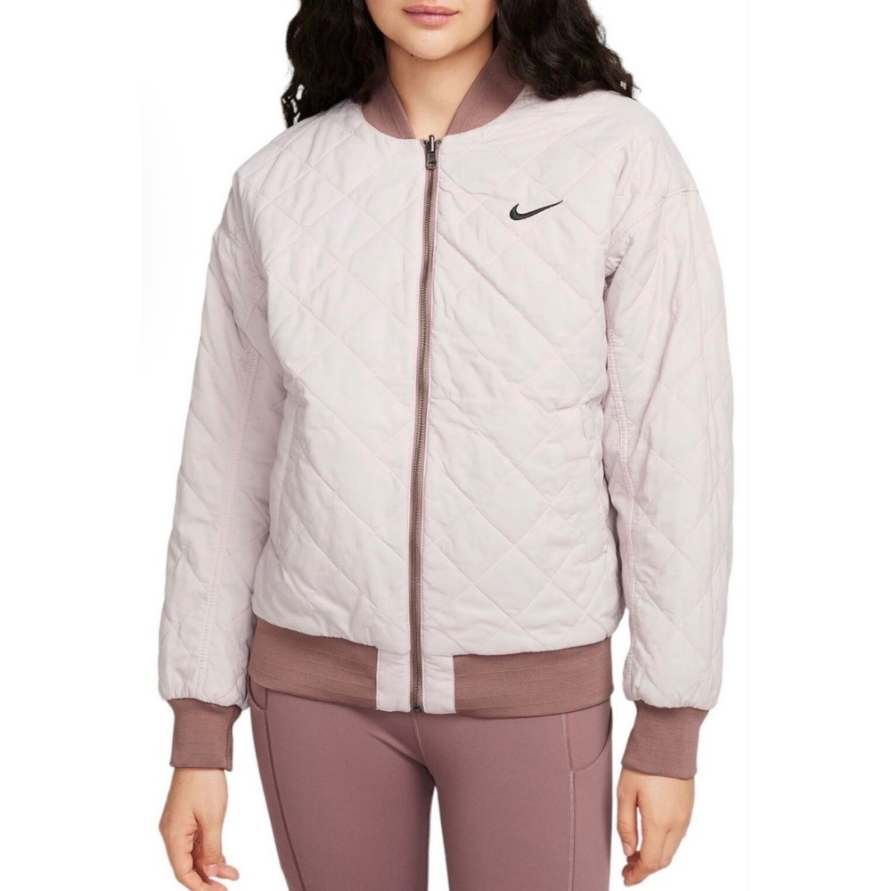 Nike Women's Reversible Loose Fit Varsity Bomber Jacket XXL Smoky Mauve NEW!